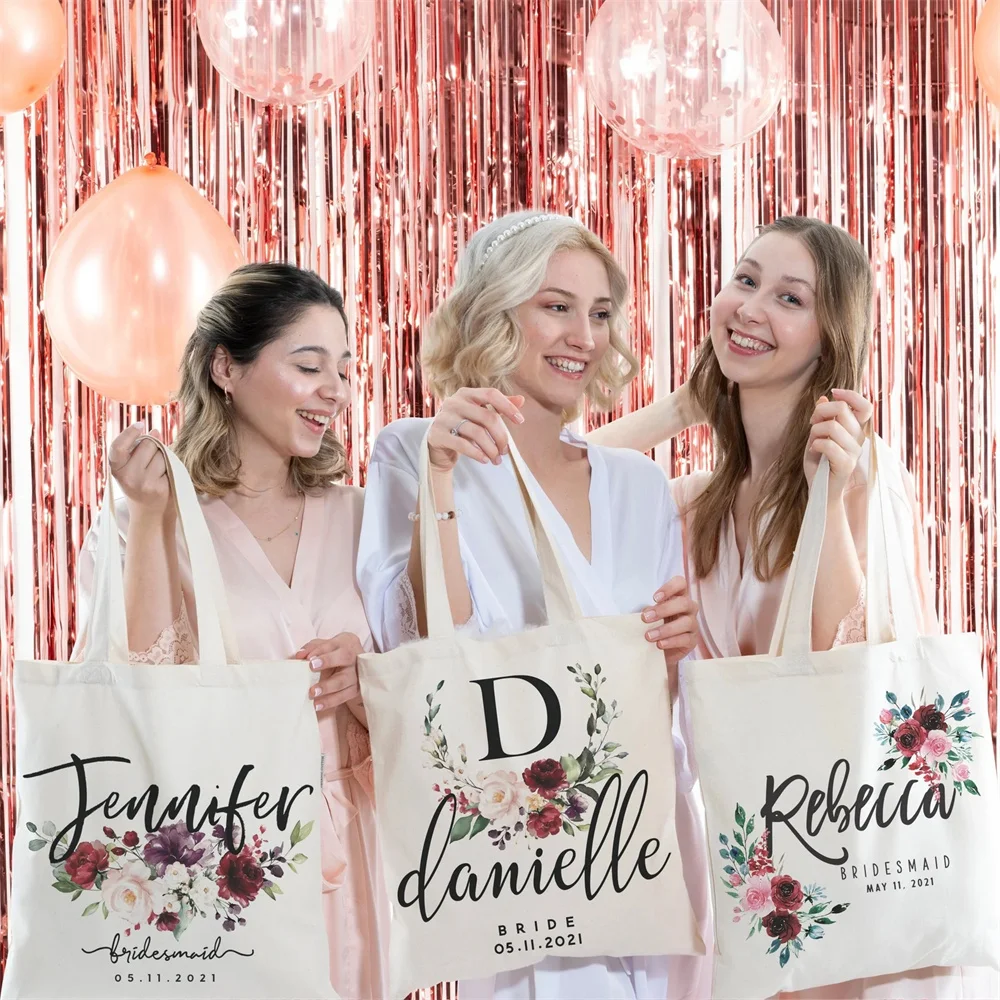 Personalized Tote Bag for Bachelorette Party Customized Bridesmaid Gift Bags Bride Maid of Honor Mother of the Bride Bridal Part