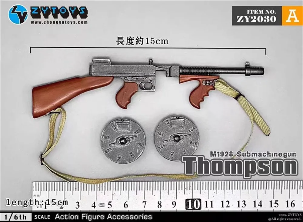 1/6 ZYTOYS M1928 Lalka żołnierza US. Figurka Thomson Mini broń Model około 15 cm nieprawdziwy dla 12-calowej figurki elementu scen DIY