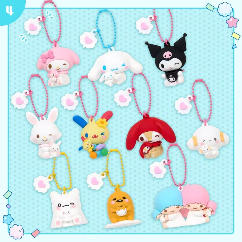 Japanese Sanrio Hugging Doll Melody Usahana Cogimyun Wish Me Mell Anime Plush Decorative Pendant Keychain Kawaii Toys for Girls