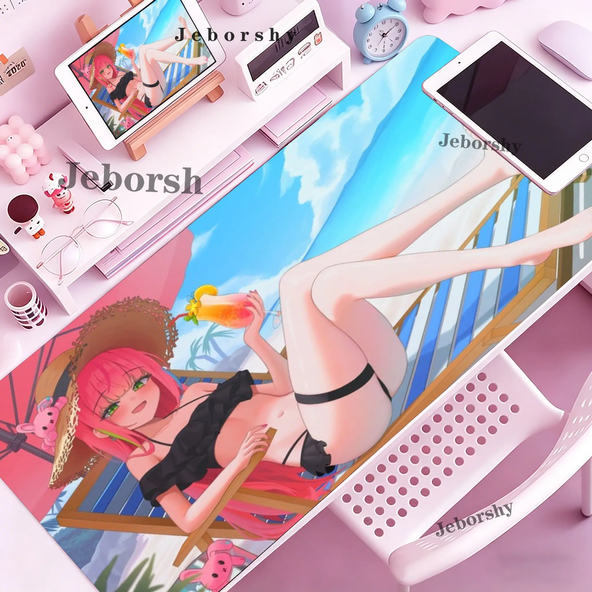 Musican H-Hanako N-Nana Mouse Pad Anti Slip Rubber Edge Locked Thickened Laptop Gaming Desk Mat
