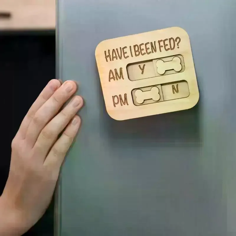 

Cat Dog Feeding Reminder Sign Pet Feeding Reminder Hanging Ornament Magnetic Fridge Magnet Pendant