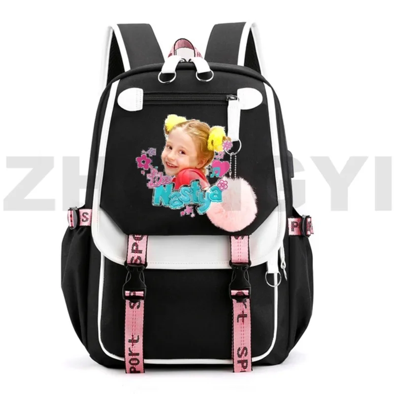 Bolsa de escola engraçada cartoon para meninos e meninas, mochila russa como Nastya para mulheres, anime kawaii, viagem casual, moda