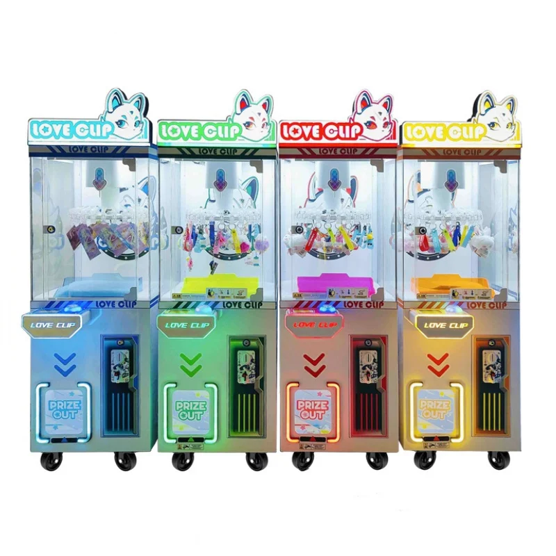 

Lucky Clip Prize Gift Game Mini Doll Machine Coin Operated Games Plush Toy Vending Machine for Children