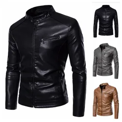 Winter New Men's Leather Coat Fashion Leather Jacket Motorcycle Wear Handsome Spring and Autumn Top Fashion Casual Men Clothing