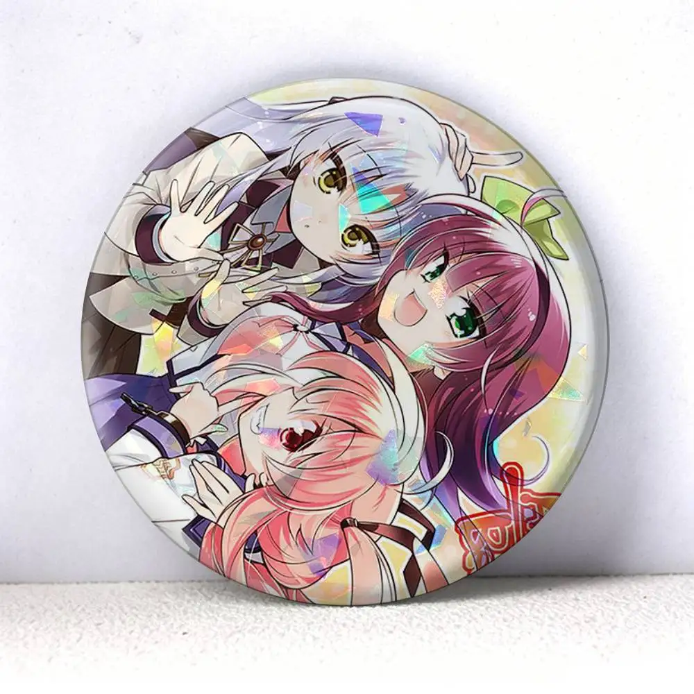 Yui et Hinata Angel Beats!  75mm 58mm 44mm 25mm Brooch Backpack Hat Pins Accessories Toys Badge
