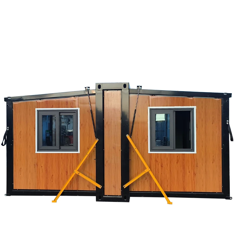 Composite Material Customized Folding House - 20FT Prefab Container 2 Bedrooms Living Room Bathroom Camping Use