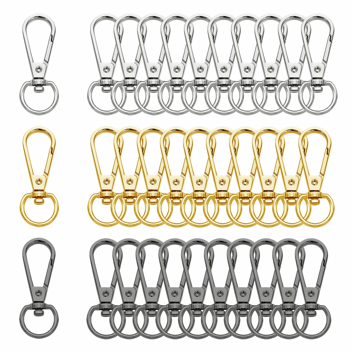 15/30pcs Alloy Rotatable Lobster Clasp Metal Keychains,Suitable for DIY Lanyards,Keychains,Hardware Accessories,crafts,gifts