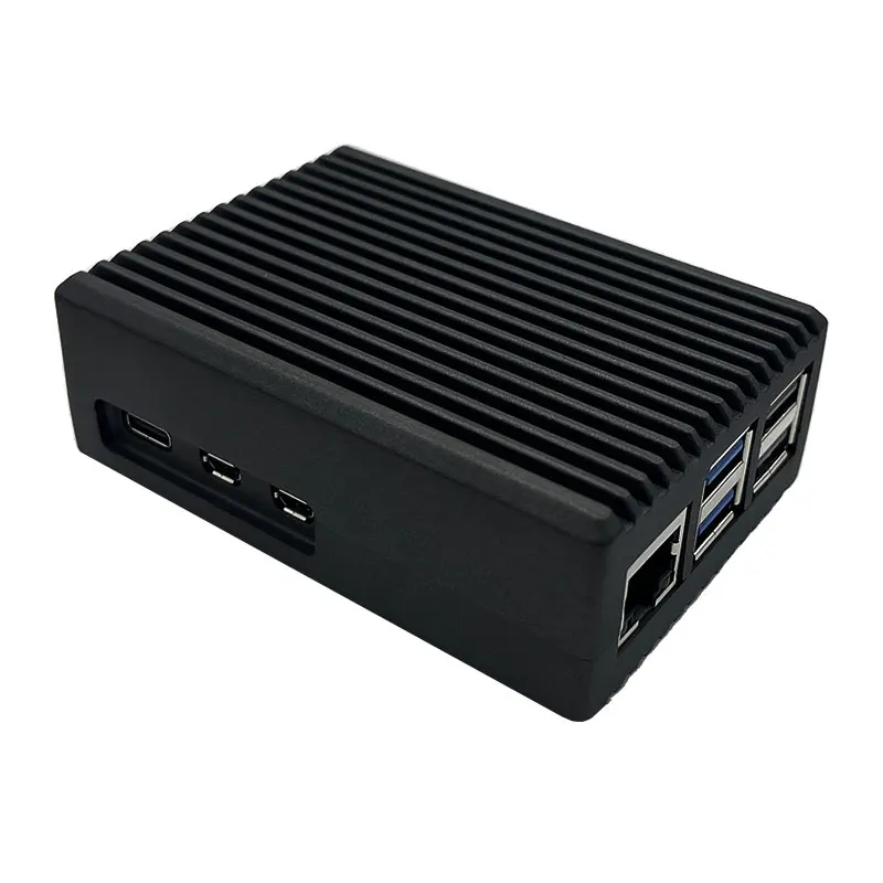 Custodia in lega di alluminio per Raspberry Pi 5 scatola nera argento grigia custodia in metallo con raffreddamento passivo per Raspberry Pi 5 RPI 5