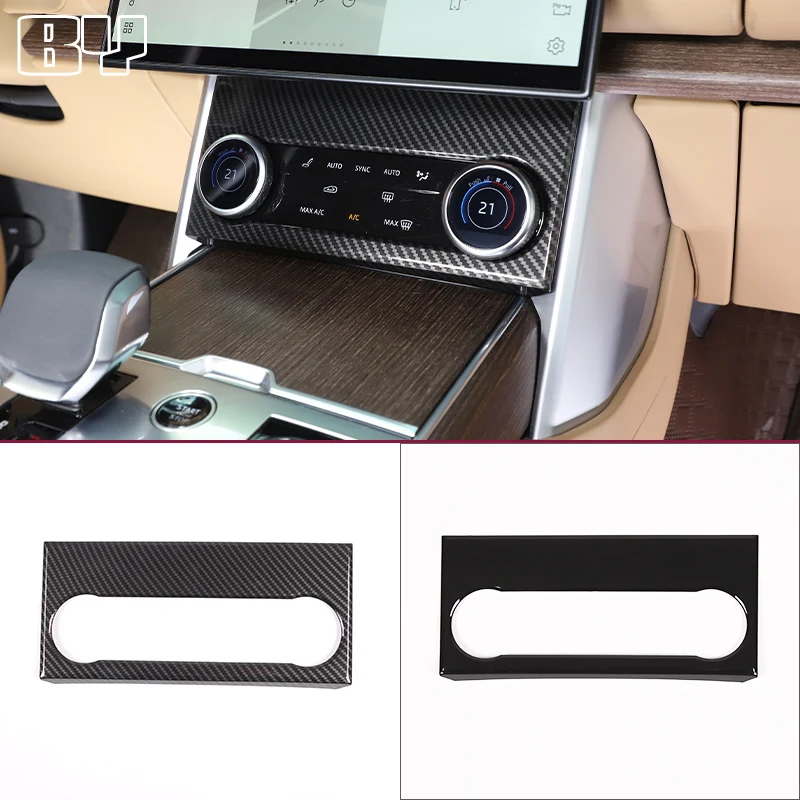 For Range Rover Vogue 2023+ ABS Carbon Fiber Central Control Car Air Conditioning Adjustment Panel Frame Cover Sticker Accessory