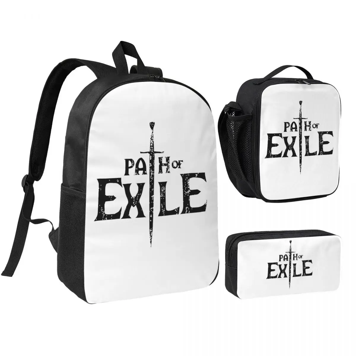 

Path Of Exile Backpack Student Boys Girls BookBag School Bag Computer Shoulder Bags 3ps Insulated Lunch Bag Pencil Case