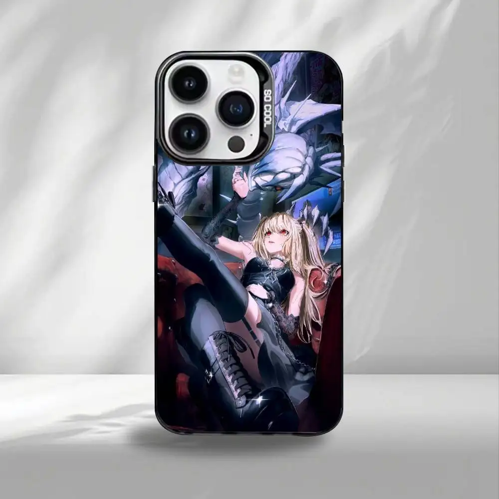 미사 데스노트 폰 케이스 아이폰17,16,15,14,13,12,11 플러스,프로 맥스 블랙 캔디 매트 충격 방지 커버