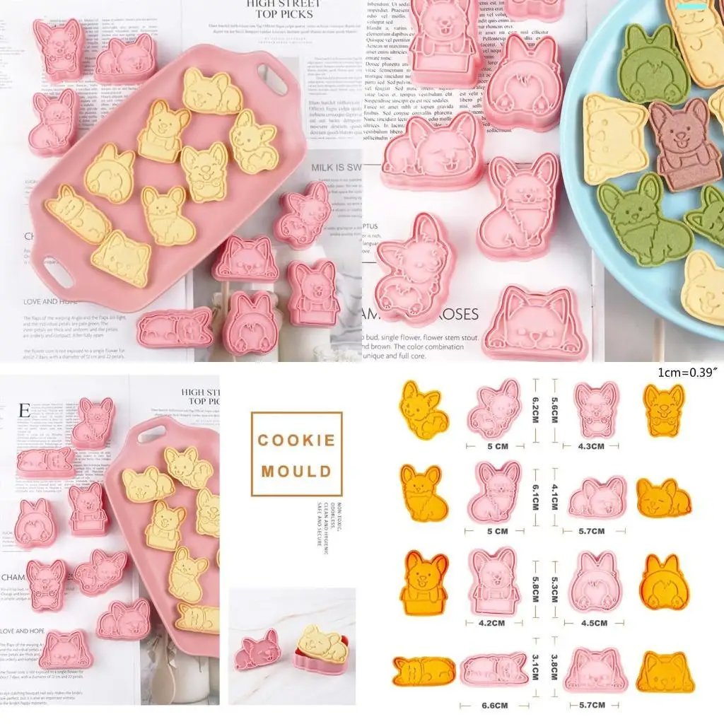 

G6KF Plastic Biscuit Moulds Animal Cookie Fondant Moulds Press Baking Gadgets