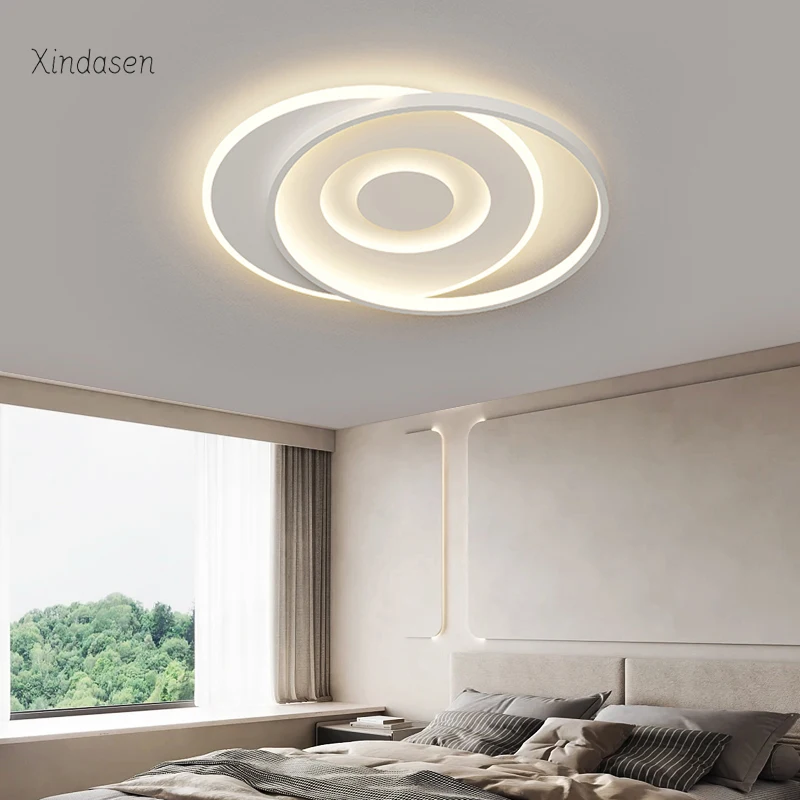 

Modern Minimalist Led Ceiling Chandelier Bedroom Living Room Kitchen Lamp Dimmable Circle Round Ceiling Light люстра потолочная