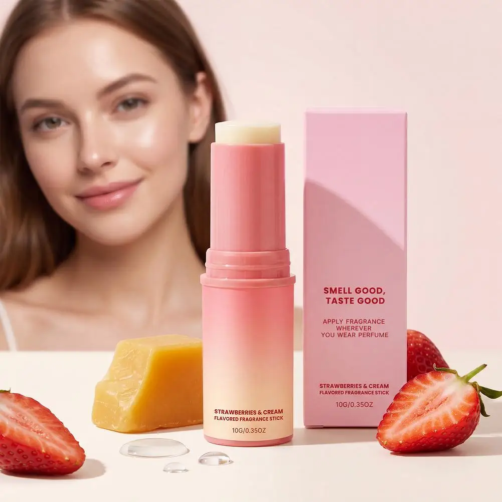 Lasting Fragrance Sweet Strawberry Cream Scent Solid Balm Natural Fresh Deodorizing Stick Body Care Armpit Deodorant