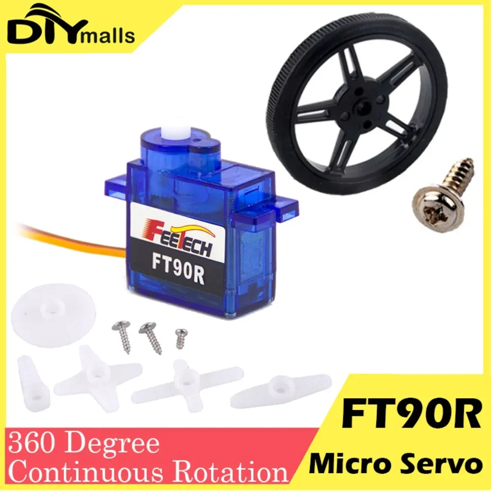 Feetech FT90R Servo digitale a rotazione continua da 360 gradi per Arduino Smart Car Robot RC Drone Modello di aereo