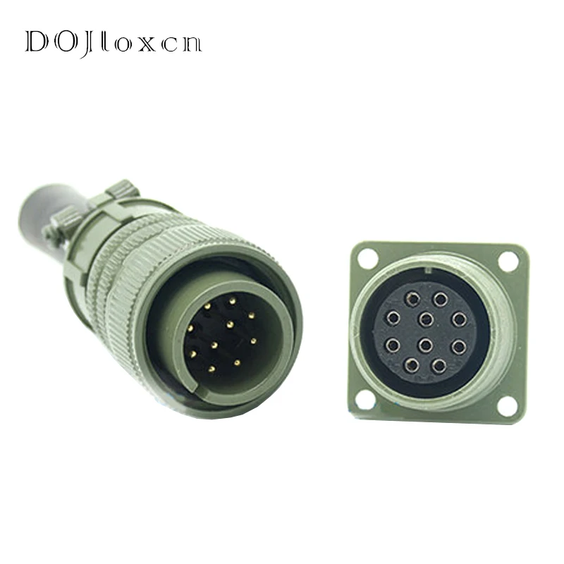 Imagem -04 - Plugue de Aviação Padrão Militar dos Eua Conector Masculino e Feminino Soquete de Aviação Automática Cotovelo de Cabeça Reta Ms3106a18-1s p 10 Pinos Conjunto