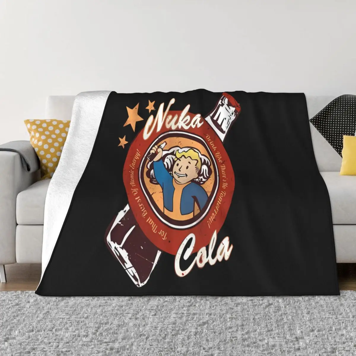 Manta de rodilla con logotipo de Nuka Cola, edredón para cama y decoración del hogar, juegos divertidos, nuevo