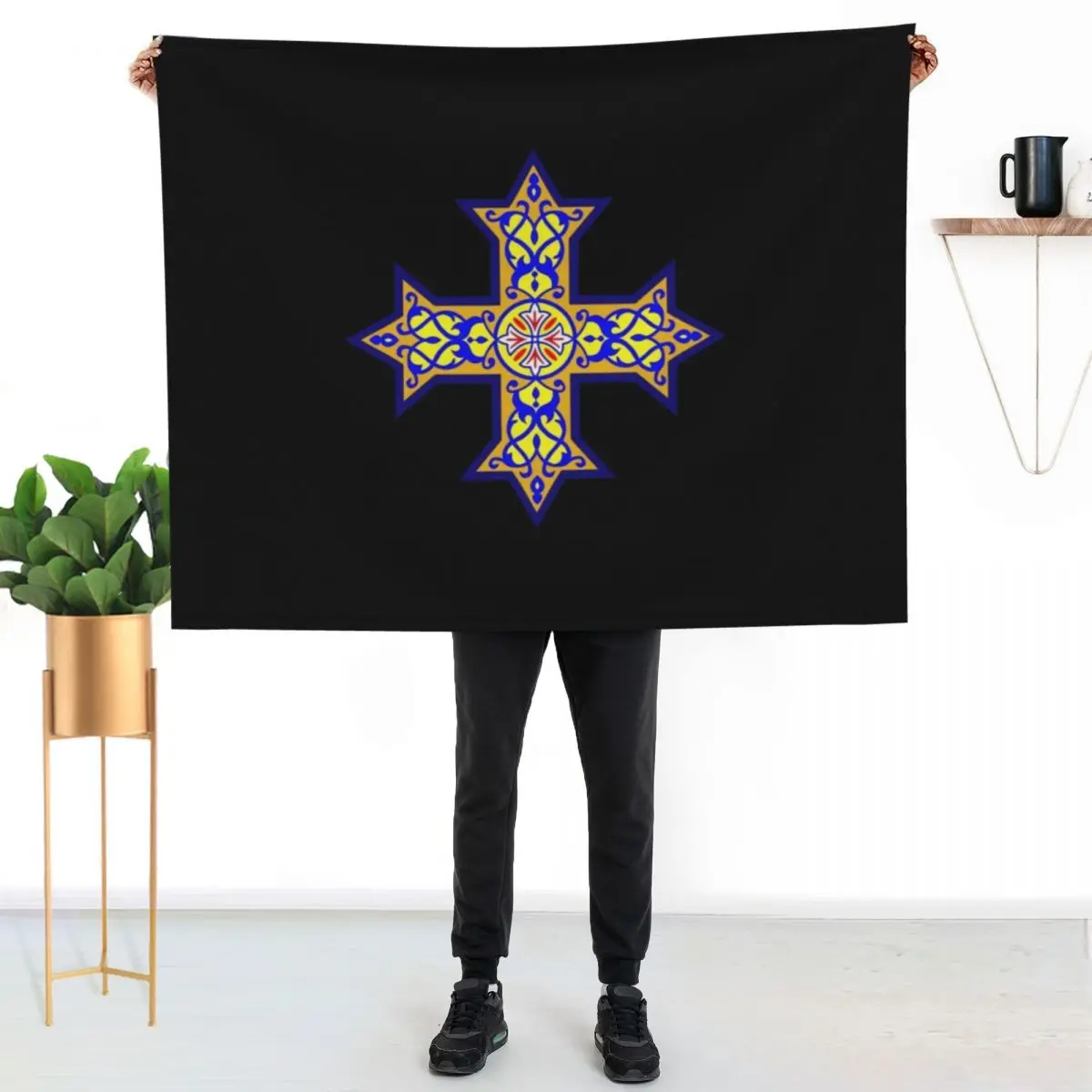 Coptic Orthodox Cross Throw Blanket Plush cosplay anime Fashion Sofas blankets ands Soft Plaid Soft Beds Blankets