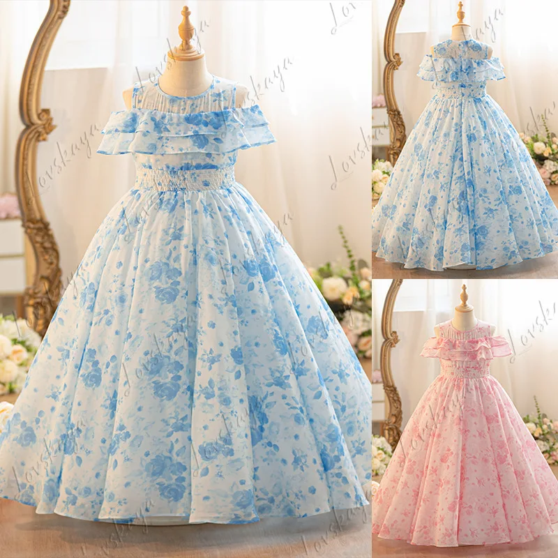 

Летняя шифоновая юбка, летнее платье, платье для девочек, новое корейское платье для маленьких девочек, детское платье с цветочным принтом