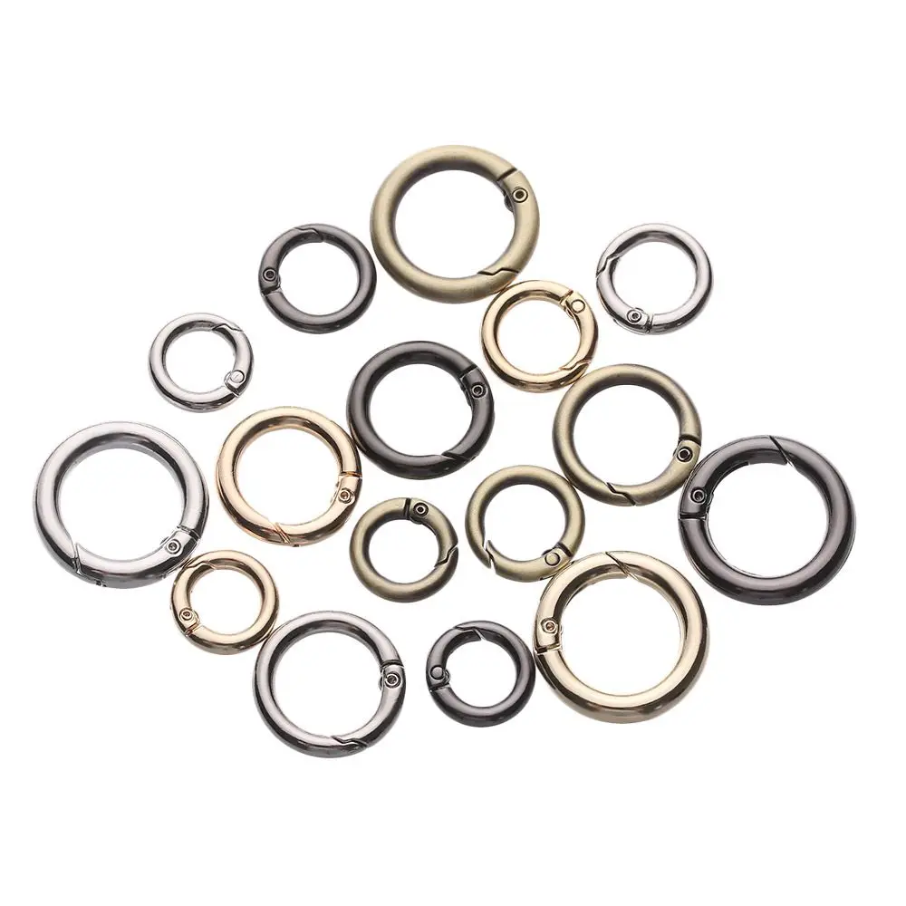 10pcs 10/12/16/19mm Zinc Alloy Hooks Plated Gate Spring O-Ring Buckles Carabiner Purses Handbags Snap Clasp Clip Bag Belt Buckle