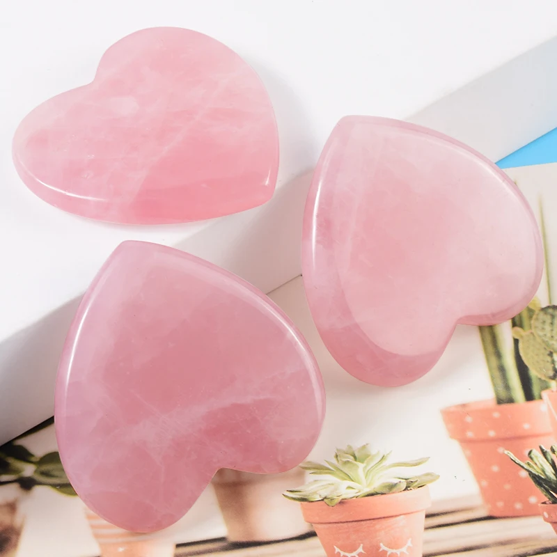 Rose Quartz Heart Shape Face Care Gua Sha Tool Beauty Health Product Crystal Scraper Massager Neck Skin Safety Scrape Massage