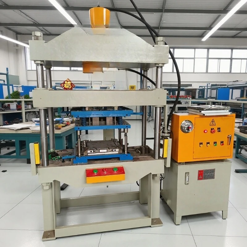 Home decoration gusset integrated ceiling equipment, gusset forming four-column hydraulic press
