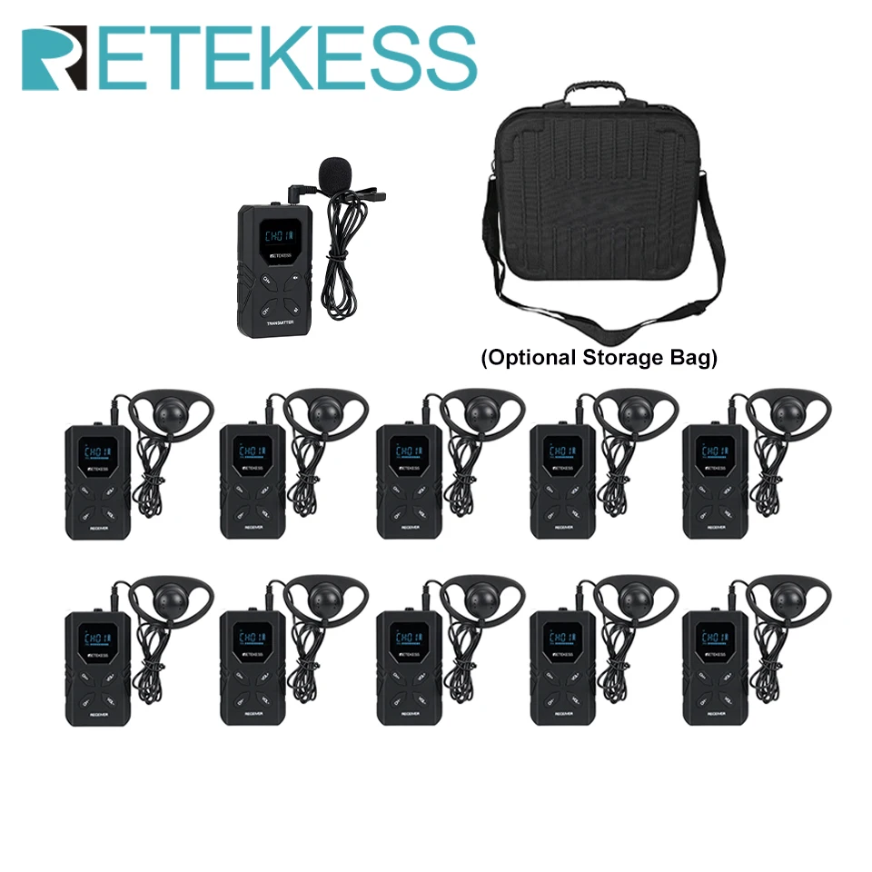 Retekess TT117 Wireless Tour Guide System Radio Guide Transmitter Receiver for Museum Church Conference Meeting Factory Training