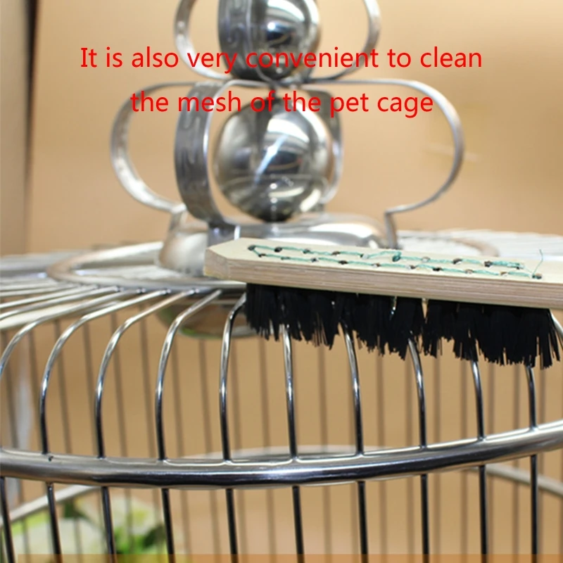 Pet Cleaning Brush Bird Cage Cleaning Tool Bamboo Long Handle Parakeet Cage Cleaner Cage Accessories for Small Animals