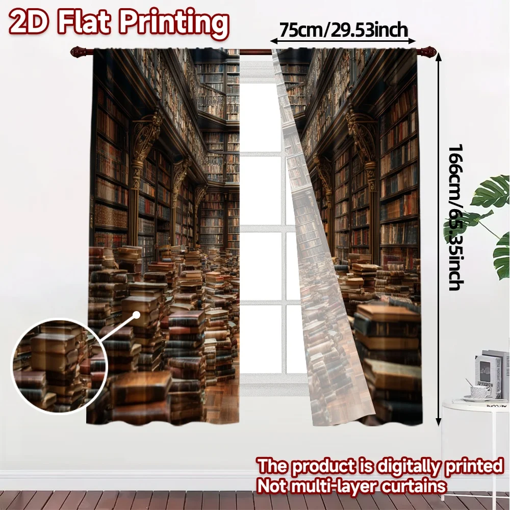 2pcs, 2D FLAT PRINTING Curtains (Without Rod) Literary Maze Popular Curtains&Window Treatment Machine Washable Fabric Curtains