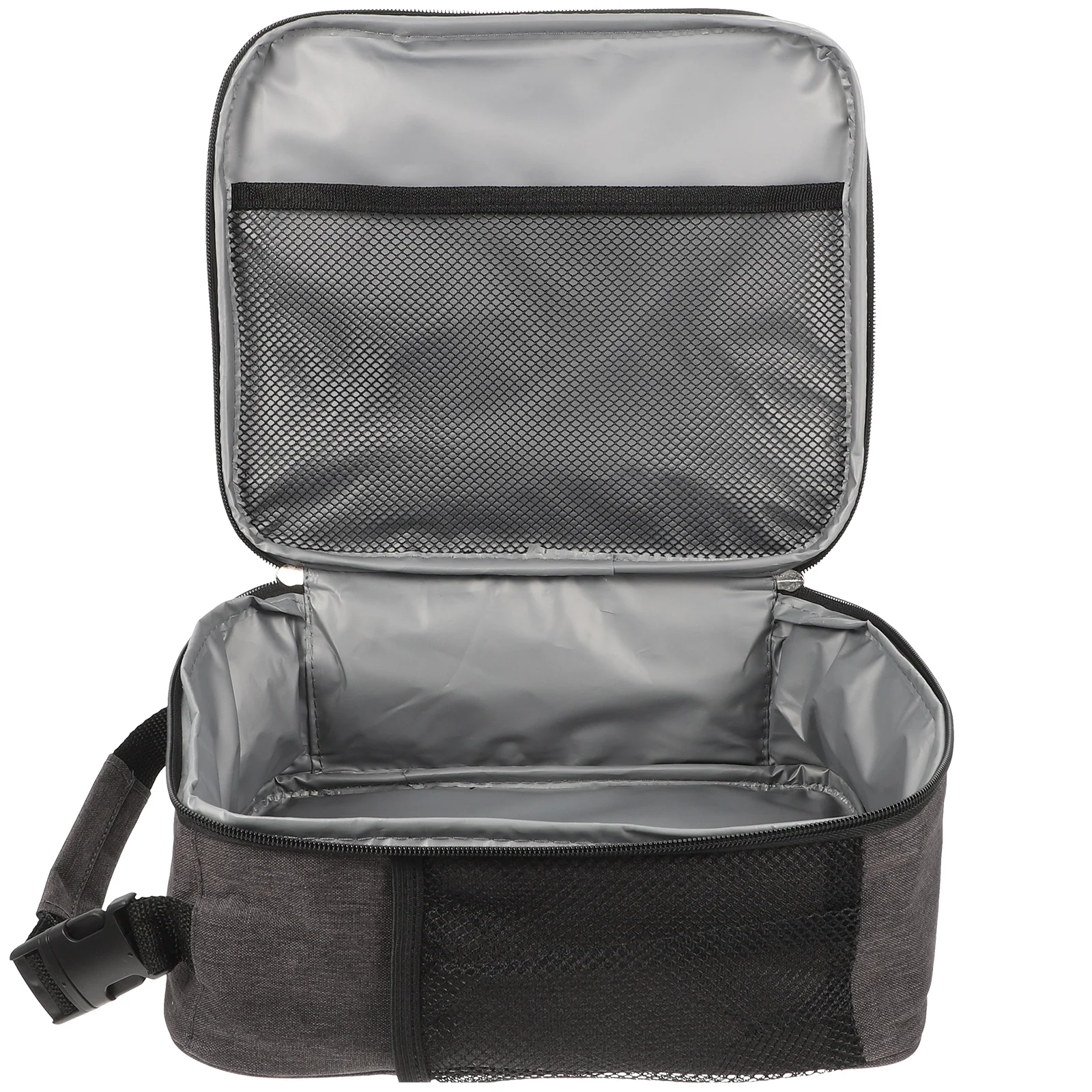

Insulated Lunch Bag High Capacity Portable Tote Dark Grey Reusable Gym Travel Picnic Thermal Bag Sturdy Zipper Easy Clean