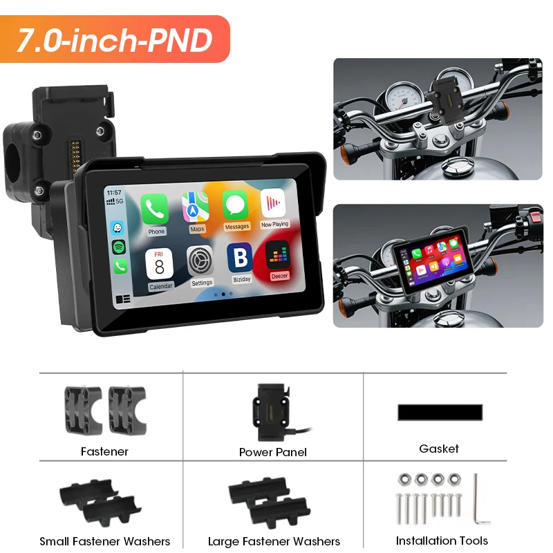 7-inch motorfiets Carplay GPS-navigatie voor BMW-stijl met originele beugel Draadloze Carplay Android Auto Dual Bluetooth