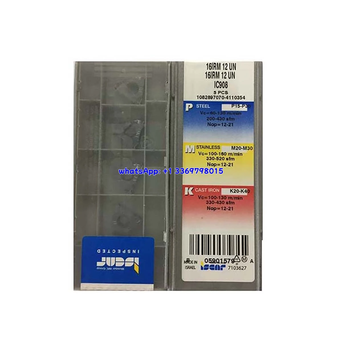 

Инструменты для внутренней резьбонарезки 16IRM | Многостандартный (ISO/NPT/UN/BSPT) | Покрытие IC908 для нержавеющей стали