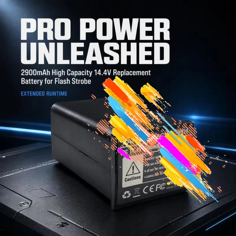 ALLCCX WB29 Li-ion Replacement Battery 2900mAh WB300P Compatible with Godox AD200 AD200 Pro II AD300 AD300 Pro Studio Flash