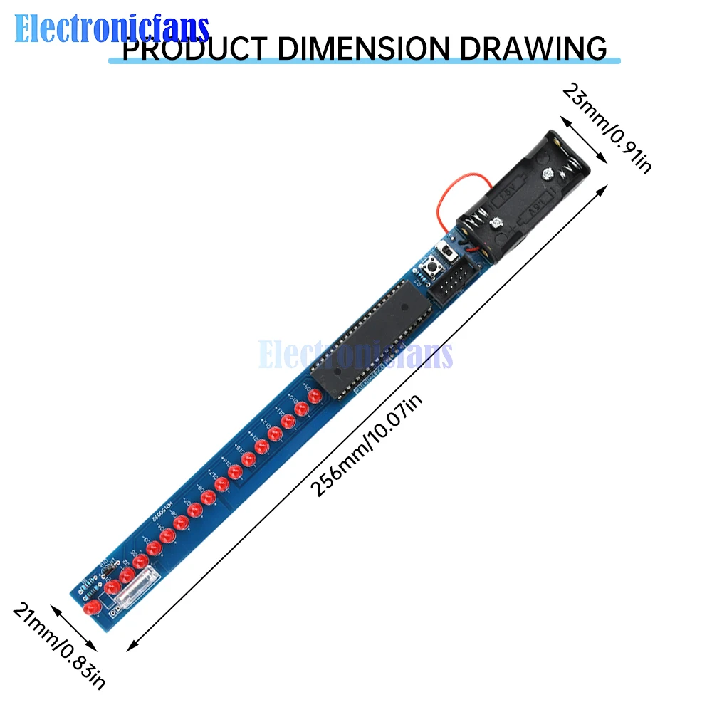 16-bit LED Display Light Bar Shaker DIY Electronic Product Kit Soldering Learning DIY Loose Parts AT8951 Series Microcontroller