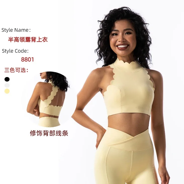 

Women Yoga Top Hollow Out Backless Racerback Bra Padded Gym Fitness Wear Breathable Quick Dry Workout Shirt Summer Activewear