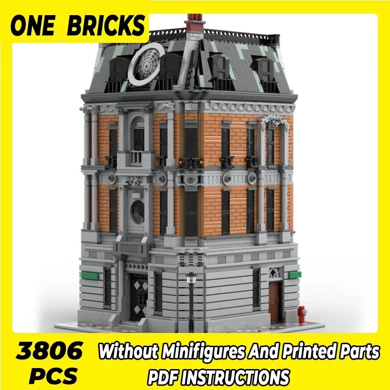 Moc blocos de construção modular vista rua a terra sagrada tijolos técnicos diy montagem brinquedos construção para crianças presentes do feriado