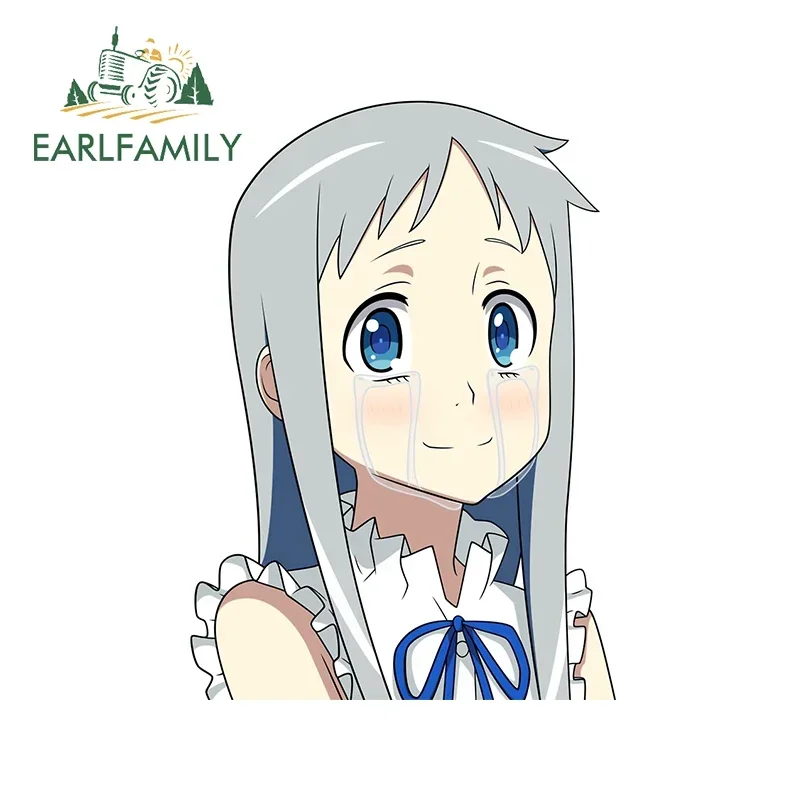 EARLFAMILY 13 سنتيمتر X 9.4 سنتيمتر البكاء فتاة نظرة خاطفة سيارة ملصق الثلاجة واقية من الشمس خدش ملصق مائي قافلة سباق الانجراف ديكور #1