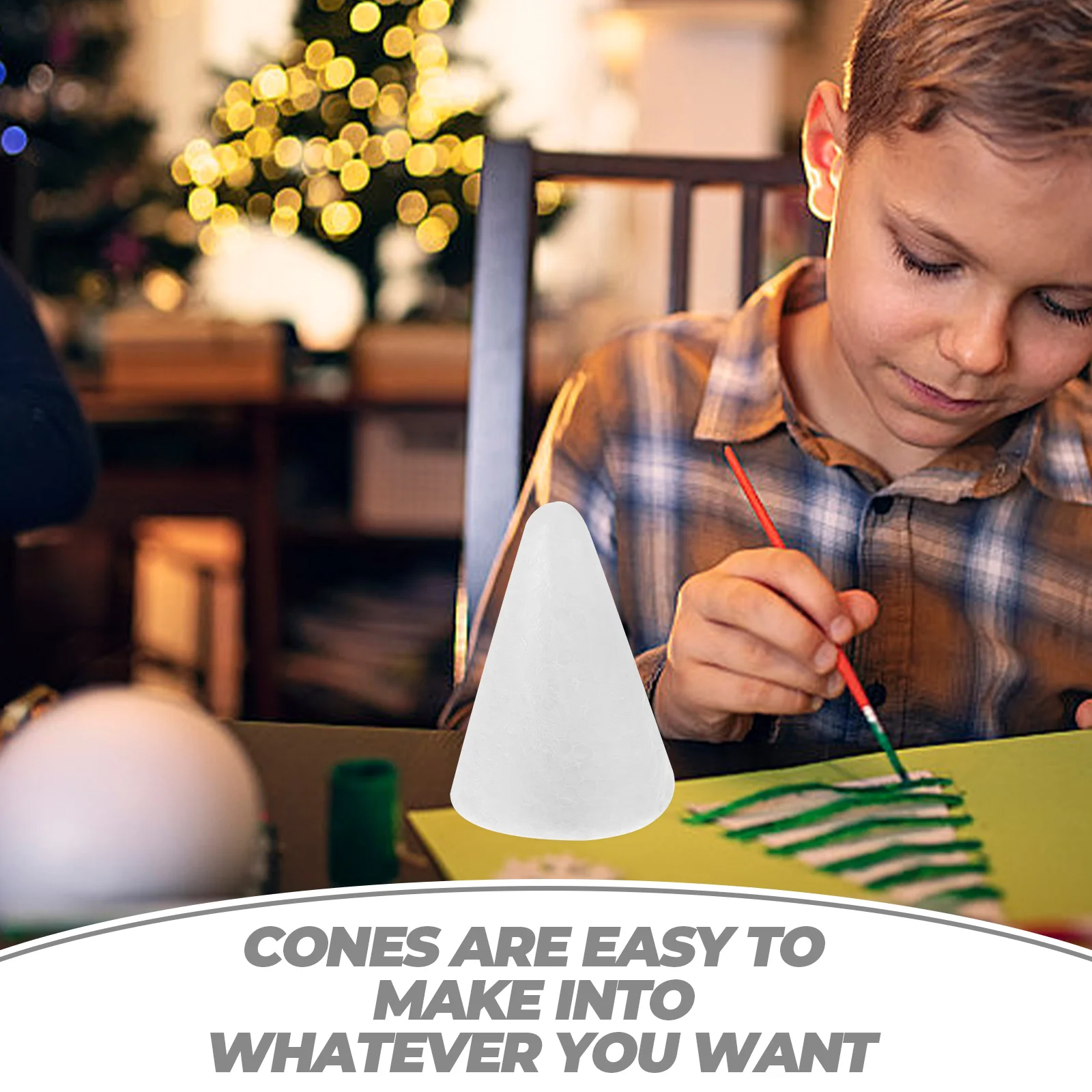 2 قطعة المخاريط رغوة 38X13.5 سنتيمتر الحرفية مخروط Diy بها بنفسك شجرة عيد الميلاد الديكور النحت مشروع الفن التعليمي #1