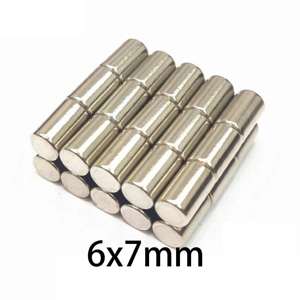 N35 6x4 6x5 6x6 6x7 Round Super Powerful Neodymium Magnets strong scooter modify toy Fridge Search Magnetic Nickle dropshipping