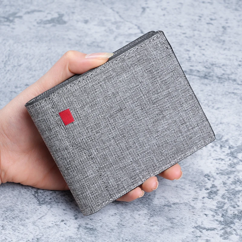 Neue Canvas Herren-Geldbörse aus PU-Leder, leicht, wasserdicht, lässig, Visitenkartenhalter, Geldklammer, Tickethalter
