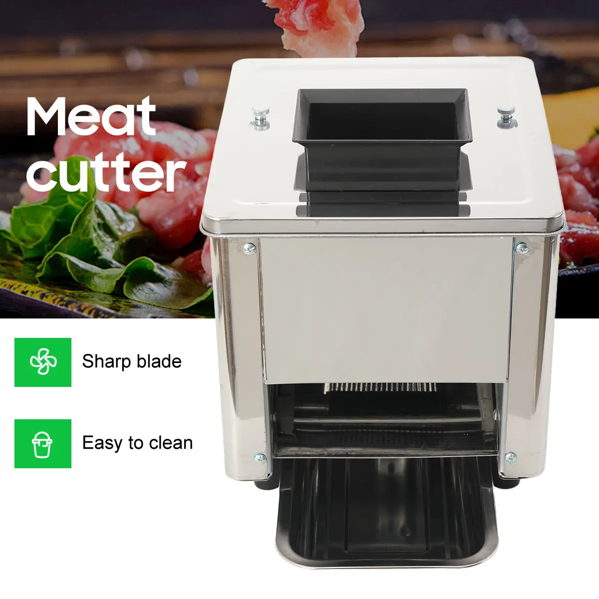 Desktop Edelstahl Doppel-port Elektrische Fleisch Slicer Automatische Fleischwolf Kommerziellen Haushalt Fleisch Cutter – Detail 7