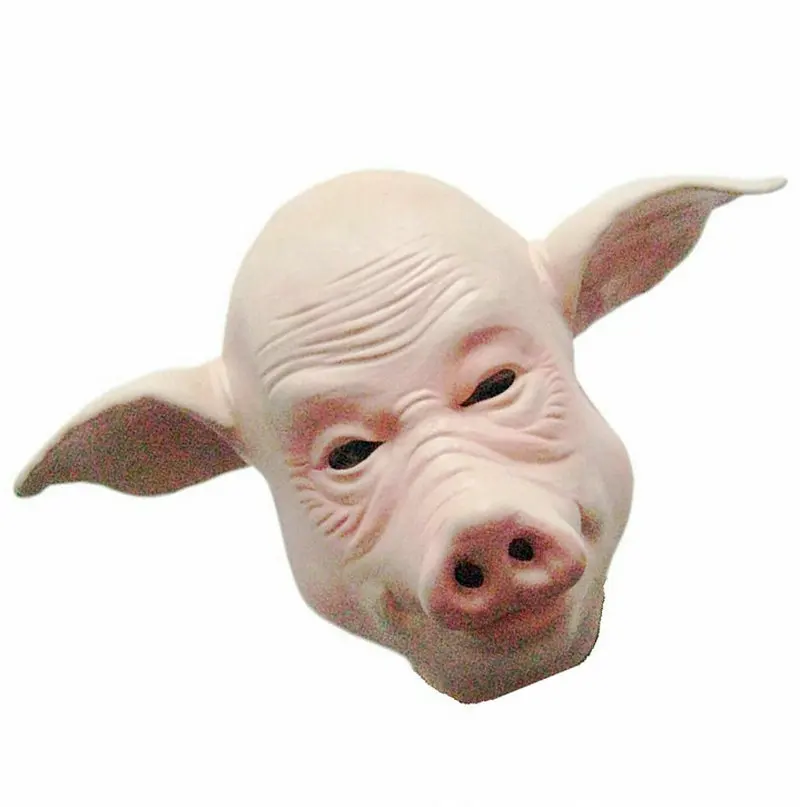 New Funny Pig Face Mask Pig Head Cover Bald Pig Mask Masquerade Show Halloween Props