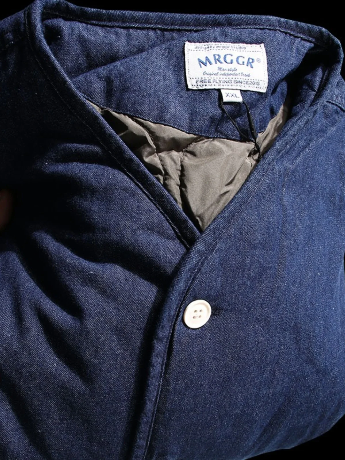 

Thiened Cotton Jaet Men's Loose Fit Warmth No Collar M65 Sle Retro Polyester Fiber Long Sve Youth Faion Outerwear