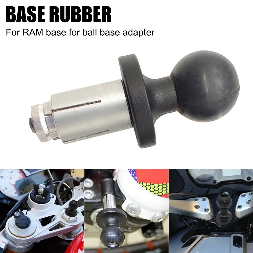 Aluminum Base Rubber Motorcycle Bike Mount Black Fork Stem Base with Ball Head for RAM Mount for Gopro Ball Mount Adapter