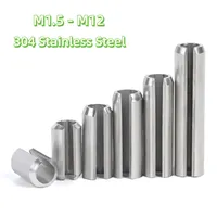 304 Stainless Steel Elastic Pin Cylindrical Cotter Dowel Rolling Pin Slotted Tension Pin M1.5 M2 M2.5 M3-M12