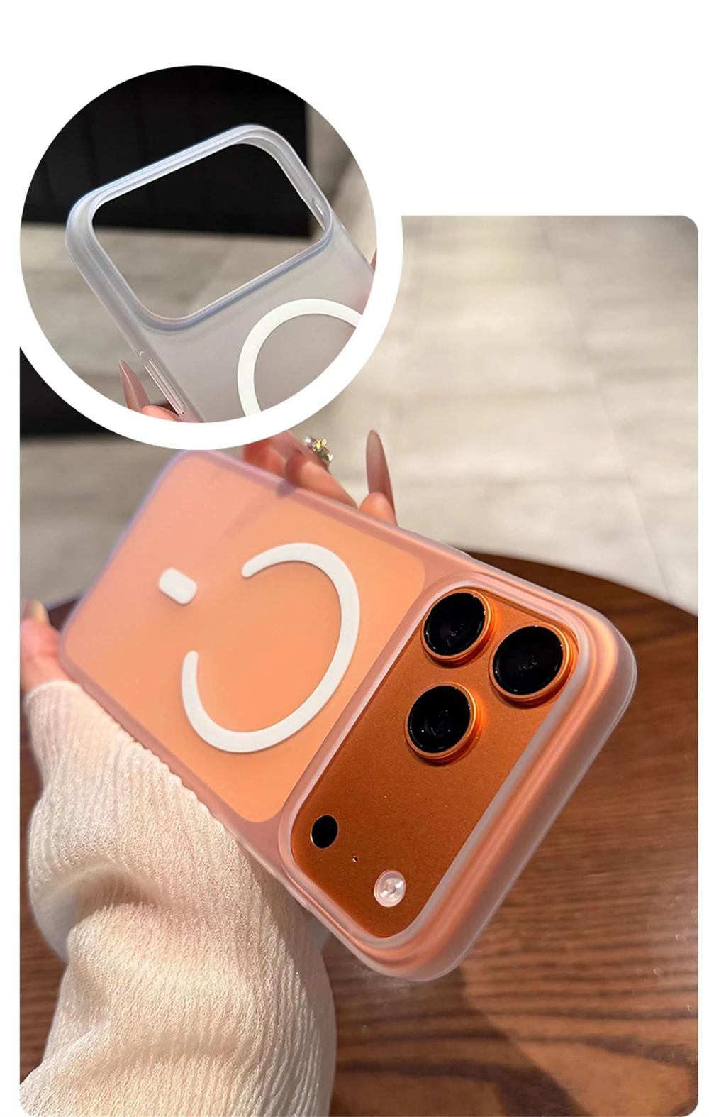 Ultra Dünne Matte Durchsichtige Harte PC-Hülle für iPhone 18 17 Pro Max Air 16 15 14 Plus 13 12 mit Magsafe Magnetischer Super Slim Abdeckung – Detail 4