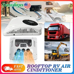 Treeligo12V/24V Heat&Cool Roof Air Conditioner Electric Cool RV Rooftop Parking Ac Unit for Truck Camper Van Caravans Motor home