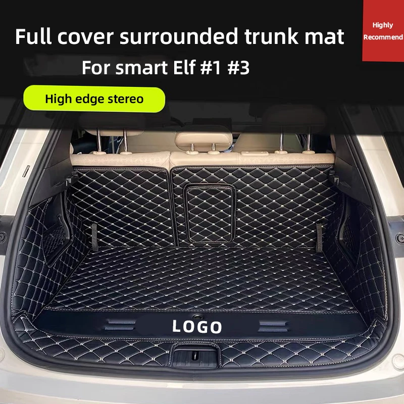 Smart Elf #1 #3 Accessory Car Leather Material Car Rear Trunk Mat For Smart #1 Smart #3  Cargo Liner Interior Protector Accessor