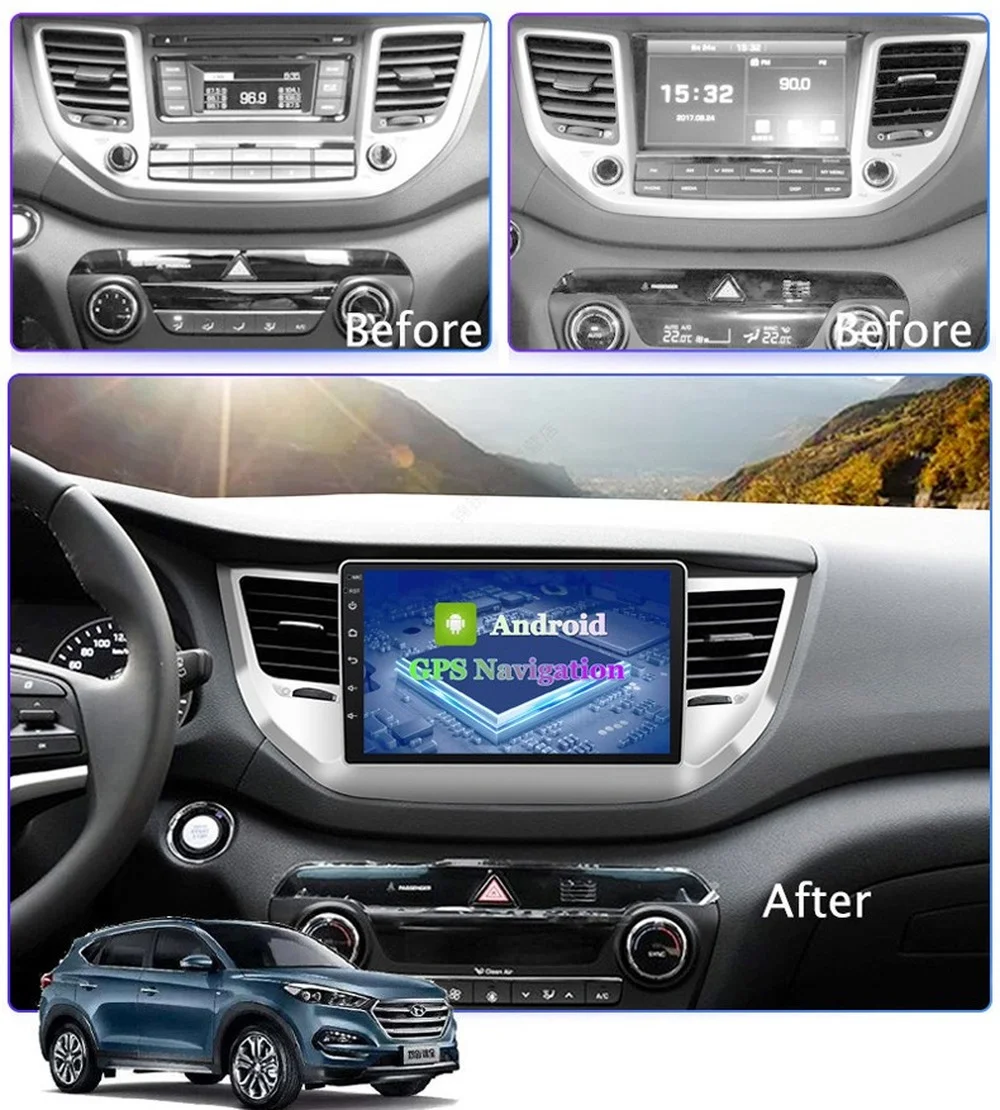 6G+128G Android 11 Car GPS Navigation For HYUNDAI TUCSON 2015- Car Radio Player With Wifi 4G DSP Mirror Link Backup Camera