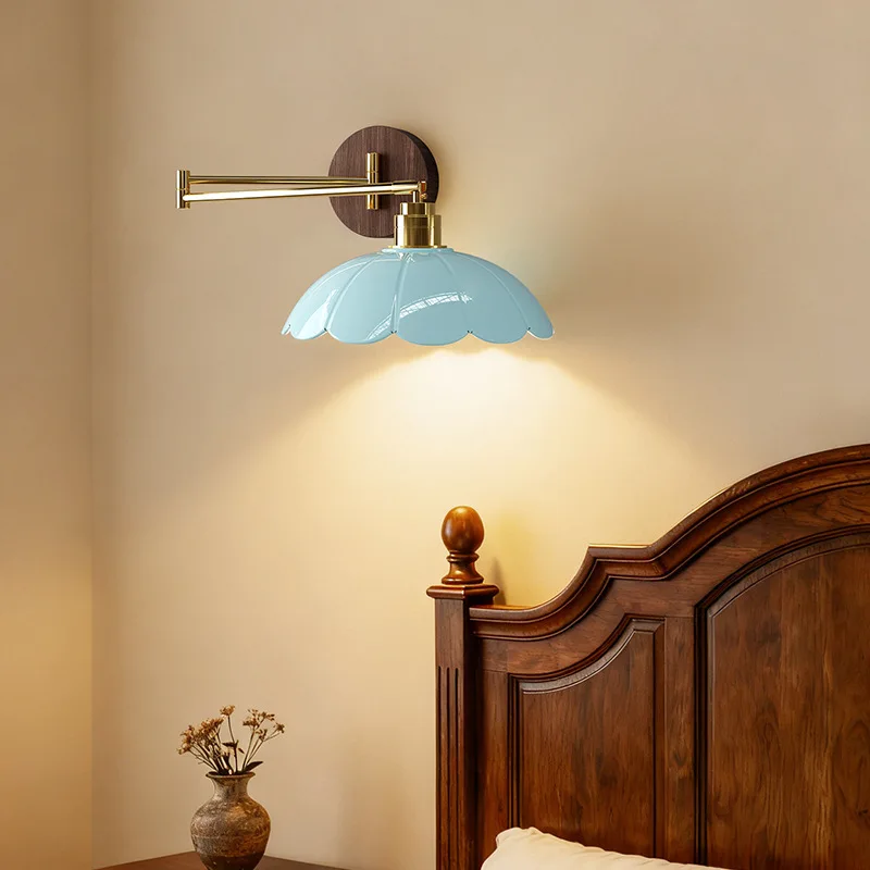 Colorful Ceramics Nordic Wall Lamps Beside Bedroom Bathroom Mirror Light Switch Modern Copper Lighting Luminaria LED Living Room